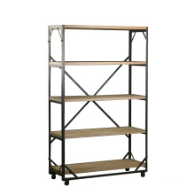 Mayco 5 Tier French Vintage Industrial Shelving Storage Rack With Wheels